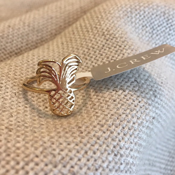 J. Crew Wire Pineapple Ring Burnished Gold NWT - Picture 7 of 8